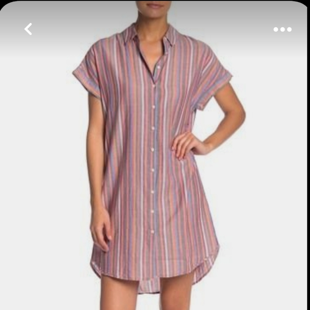 Madewell button down striped shift dress